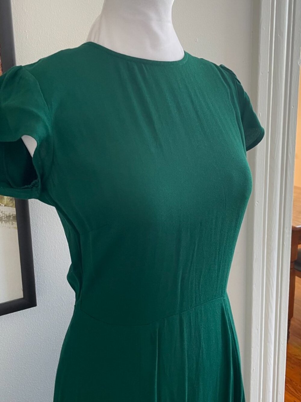 Reformation 'Gavin' Midi Dress / Emerald / Sz 2 - Picture 5 of 16